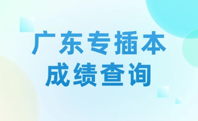 广东专插本成绩查询